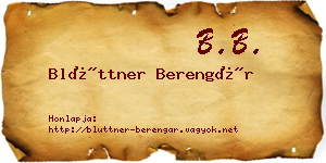 Blüttner Berengár névjegykártya